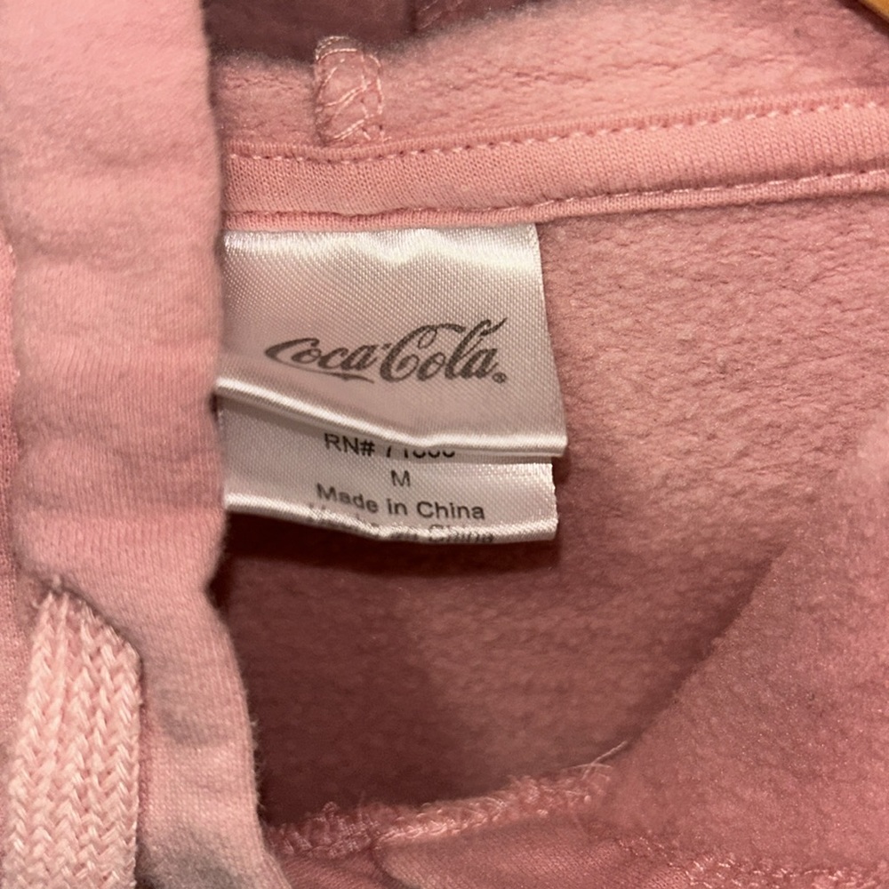 Coca-Cola Pink‎ Hooded Cropped Sweatshirt- Medium - Picture 3 of 4